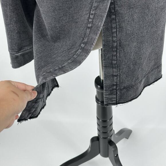 Pilcro Anthropologie Shirt Large Washed Black Split Hem Long Sleeve Tunic Comfy - Picture 7 of 16